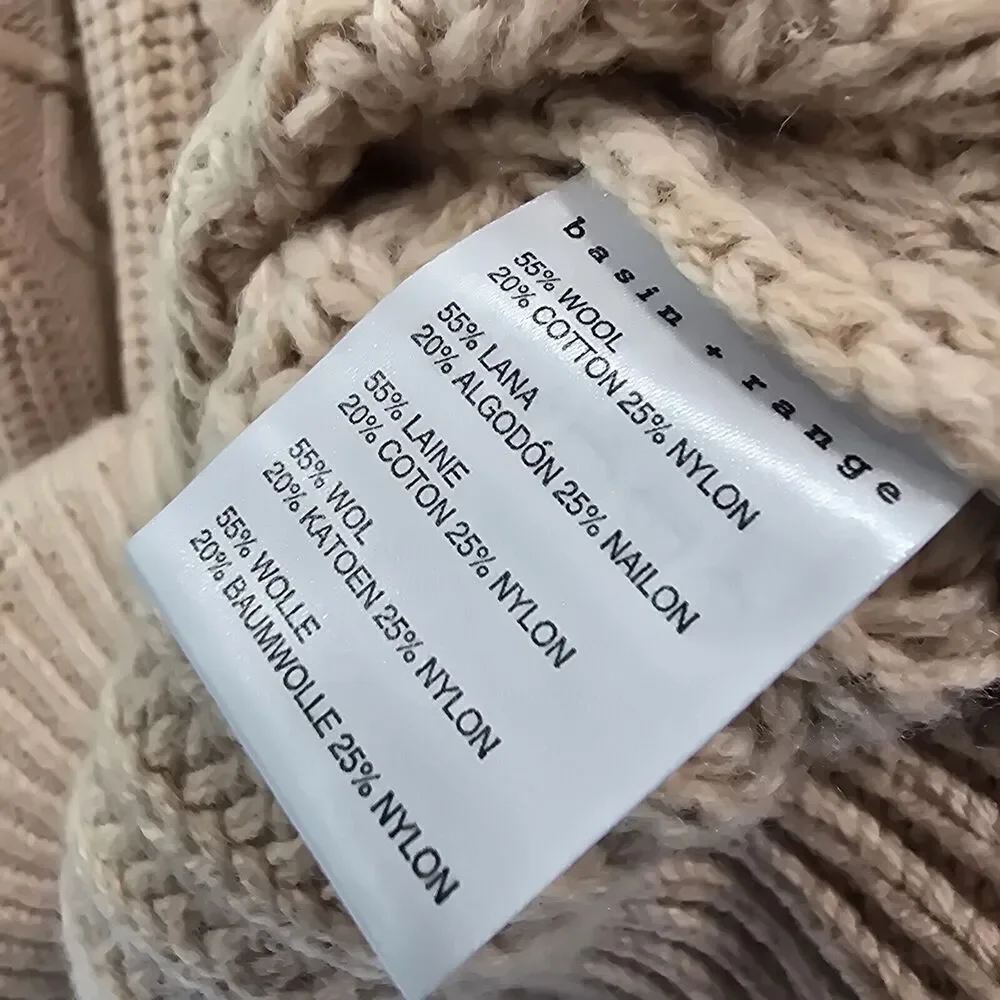 Basin + Range Sweater Womens Small Pink Wool Cable Knit Oversized Backcountry - Picture 8 of 10